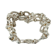 Load image into Gallery viewer, 925 Silver 8.5&quot; Three Tiered Oval Link Bracelet
