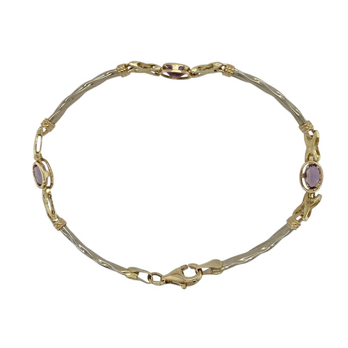 9ct Gold & Amethyst Set Kiss 7.5