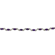 Load image into Gallery viewer, 18ct White Gold Diamond &amp; Amethyst Set 7.25&quot; Bracelet
