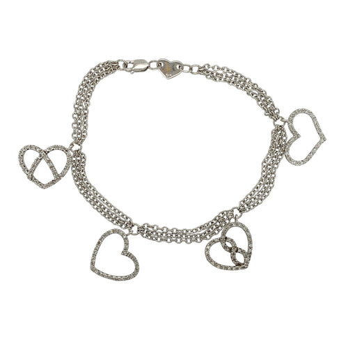 9ct White Gold & Diamond Set Heart Charms 7