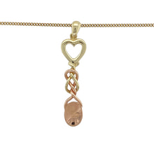 Load image into Gallery viewer, Bring symbolic charm and warm elegance to your collection with this pre-owned 9ct yellow and rose gold Clogau lovespoon pendant on an 18&quot; curb chain—an expressive piece rich with meaning and style.

Design: The pendant takes the form of a traditional Welsh lovespoon, detailed in yellow and rose gold for contrast and depth, with a length of 4.4cm including the bail.
Material: Made from 9-carat yellow and rose gold, the polished finish enhances the dual tones and highlights the meaningful design.

