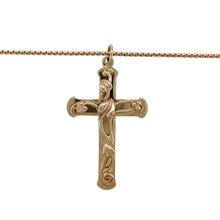 Load image into Gallery viewer, Bring faith and symbolic beauty to your collection with this pre-owned 9ct yellow and rose gold Clogau Tree of Life cross pendant on a 20&quot; ‘S’ link chain—a meaningful design with timeless appeal.

Design: The pendant takes the form of a traditional cross decorated with the iconic Tree of Life motif in yellow and rose gold, measuring 4.4cm long including the bail.
Material: Made from 9-carat yellow and rose gold, the polished finish enhances the warm dual tones and intricate detailing.

