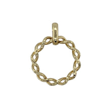 Load image into Gallery viewer, Bring simple elegance and golden style to your collection with this pre-owned 9ct yellow gold twisted circle pendant—a refined design with timeless appeal.

Design: The pendant features a classic open circle with a twisted finish, adding subtle texture and depth to its minimalist form.
Material: Made from 9-carat yellow gold, the polished surface enhances the twisted design and provides lasting shine.

