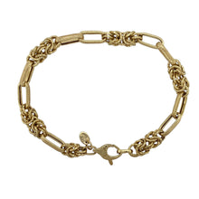Load image into Gallery viewer, 9ct Gold Oval Link and Byzantine 8&quot; Bracelet
