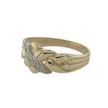 Load image into Gallery viewer, Bring unique design and sparkling detail to your collection with this pre-owned 9ct yellow gold diamond puzzle style ring—a bold piece with timeless character.

Design: The ring features an intricate puzzle-style front, measuring 9mm high, accented with diamonds to create a distinctive and eye-catching look.
Material: Made from 9-carat yellow gold, the polished finish enhances the detailed design and the sparkle of the stones.


