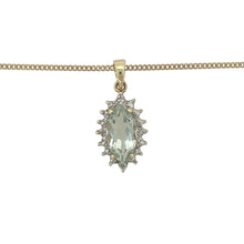 Load image into Gallery viewer, Bring vibrant colour and refined sparkle to your collection with this pre-owned 9ct yellow gold diamond and blue topaz bracelet—a timeless design with elegant character.

Design: The bracelet features a row of oval blue topaz stones, each measuring 5mm by 4mm, interspersed with diamond accents for added brilliance.
Material: Made from 9-carat yellow gold, the polished finish enhances the vivid blue tones of the topaz and the sparkle of the diamonds.

