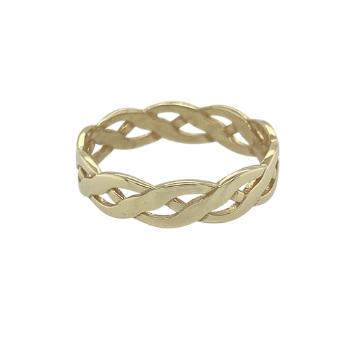 9ct Gold Celtic Open Weave Band Ring