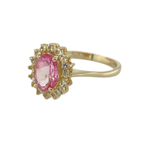 Bring vibrant sparkle and feminine charm to your collection with this pre-owned 9ct yellow gold pink and white cubic zirconia cluster ring, offering bold colour and timeless elegance—perfect for both everyday wear and special occasions.

Design: The ring features an 8mm by 6mm oval pink cubic zirconia at the centre, surrounded by a cluster of white cubic zirconias for a bright and eye-catching finish.
