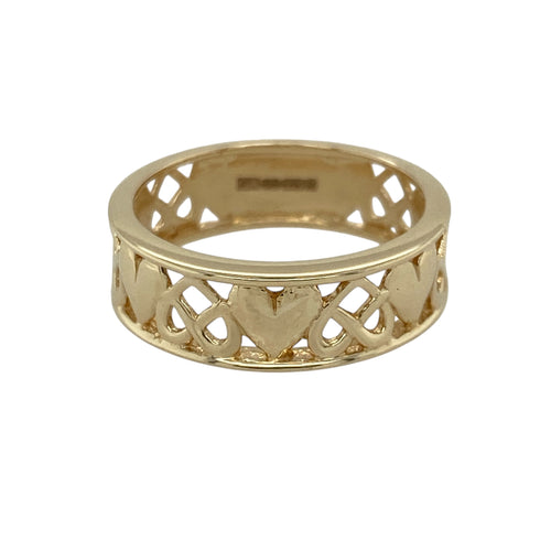 9ct Gold Celtic Heart Band Ring
