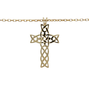 Bring meaningful design and timeless tradition to your collection with this pre-owned 9ct yellow gold Celtic style cross pendant on an 18" belcher chain, offering classic symbolism with elegant detail—perfect for everyday wear or special occasions.

Design: The pendant measures 3.4cm long including the bail and features a detailed Celtic cross design, rich with heritage style and symbolism.
