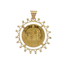 Load image into Gallery viewer, Bring heritage charm and collectible value to your collection with this pre-owned 9ct yellow gold decorative mount pendant set with a 22ct gold half sovereign, featuring a Young Head Queen Victoria coin dated 1884—perfect as both a statement accessory and a collector’s treasure.

Design: The pendant features an 1884 Young Head Queen Victoria half sovereign, struck in coin alignment, framed within an ornate 9ct gold decorative mount for a refined and striking finish.
