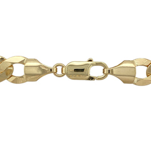 Command attention with this new 9ct solid yellow gold curb chain, offering heavyweight luxury and bold design—perfect as a statement piece for any occasion.

Design: The chain features classic curb links with a wide and substantial profile, measuring 10mm in width for maximum impact.
Material: Made from solid 9-carat yellow gold, the polished finish delivers enduring shine and strength.
