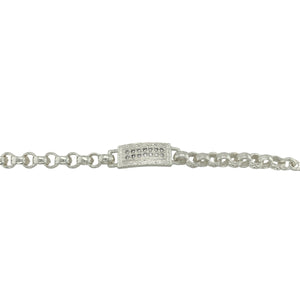 New 925 Silver & Cubic Zirconia Set 6" Identity Belcher Bracelet