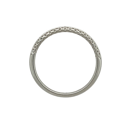 18ct White Gold & Diamond Set Two Row Band Ring