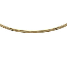 Load image into Gallery viewer, Bring subtle elegance to your collection with this pre-owned 9ct yellow solid gold patterned bangle, a lightweight yet timeless accessory—perfect for everyday wear or stacking with other bangles.

Design: The bangle features a fine patterned finish, adding delicate texture and detail to a classic style.
Material: Made from solid 9-carat yellow gold, the polished surface enhances the warm tone and ensures lasting shine.

