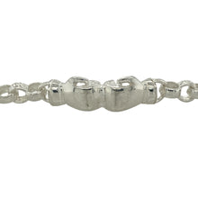 Load image into Gallery viewer, Add a fun and distinctive touch to a child’s collection with this new 925 solid silver boxing glove belcher bracelet, designed with alternating patterned and plain links for extra detail.

Design: The bracelet features striking boxing glove charms measuring 3cm by 1cm, adding a playful yet bold element to the design.
Material: Made from solid 925 sterling silver, the polished finish provides durability and lasting shine.
Bracelet Detail: Measuring 6.5 inches in length with 6mm wide links, and weighing 15.30
