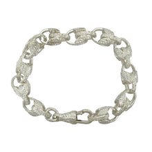 Load image into Gallery viewer, New 925 Silver 7.75&quot; Patterned Tulip Bracelet
