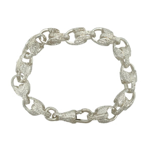 New 925 Silver 7.75" Patterned Tulip Bracelet