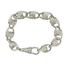 Load image into Gallery viewer, New 925 Silver 9&quot; Patterned Tulip Bracelet
