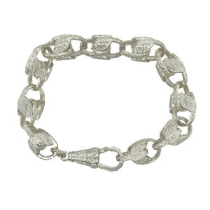 New 925 Silver 9" Patterned Tulip Bracelet