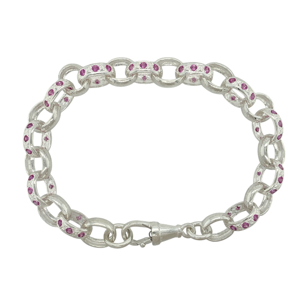 New 925 Silver & Pink Stone Set 9