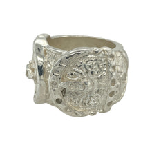 Load image into Gallery viewer, Add bold style to your collection with this new 925 solid silver double patterned buckle ring, a substantial design with striking detail—perfect for statement wear and special occasions.

Design: The ring features a wide front styled with two patterned buckles, measuring 20mm for a strong and distinctive look.
Material: Made from solid 925 sterling silver, the polished finish enhances durability while highlighting the detailed buckle design.
