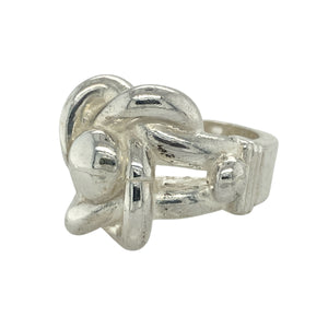 Add bold symbolism to your collection with this new 925 solid silver knot ring, a heavyweight design representing unity and strength—perfect as a standout piece for everyday wear or special occasions.

Design: The ring features a large knot motif across the front, measuring 22mm high, creating a striking and meaningful look.
Material: Made from solid 925 sterling silver, the polished finish enhances durability while highlighting the intricate knot detail.