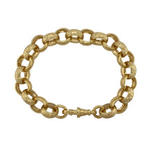 Load image into Gallery viewer, New Solid 925 Silver Heavily 9ct Gold Plated 7.5&quot; Patterned Belcher Bracelet
