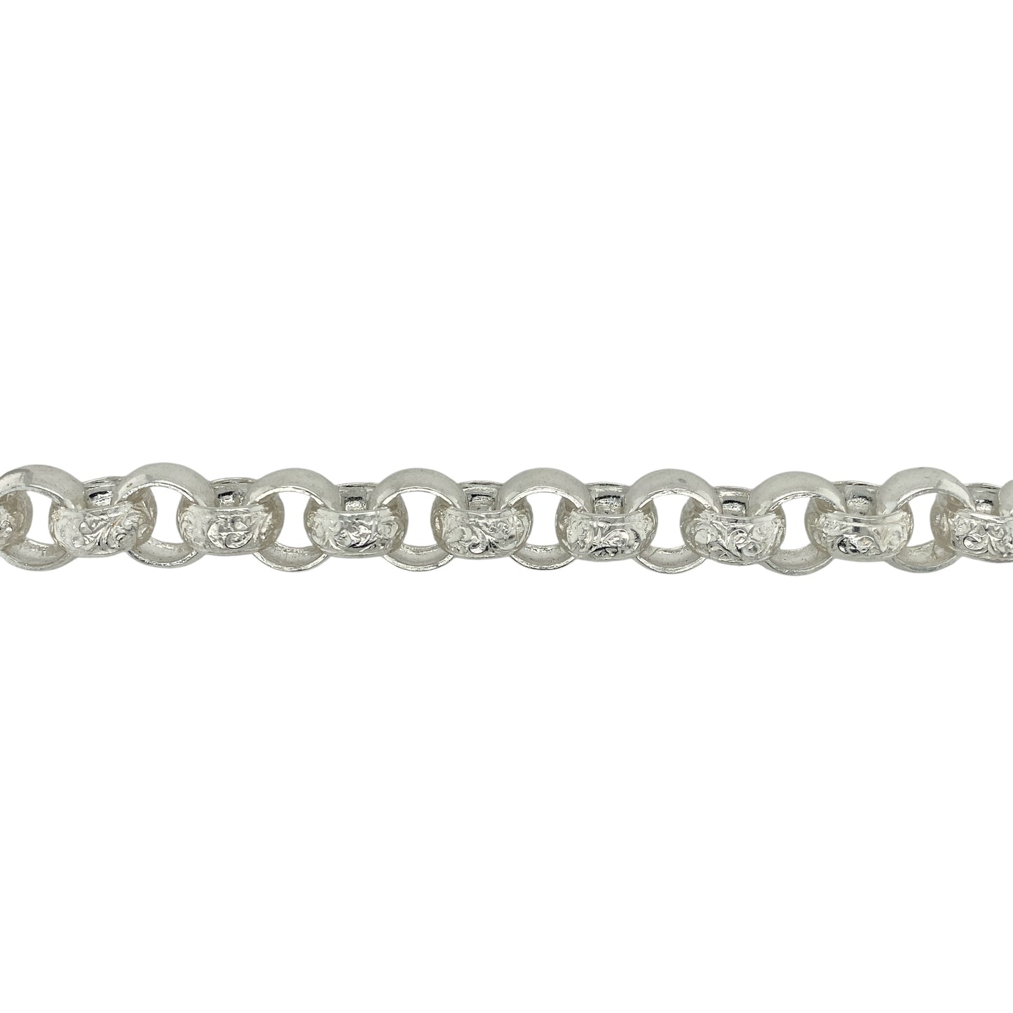 New 925 Solid Silver 24" Patterned Belcher Chain