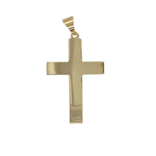 Load image into Gallery viewer, Bring timeless faith and classic style to your collection with this pre-owned 9ct yellow gold plain large cross pendant—a meaningful piece with bold presence.

Design: The pendant features a traditional large cross with a smooth, polished finish for a simple yet striking look.
Material: Made from 9-carat yellow gold, the polished surface enhances the warm golden tone and ensures a refined appearance.
Pendant Detail: The plain design offers versatility, making it suitable for daily wear or as a treasured kee
