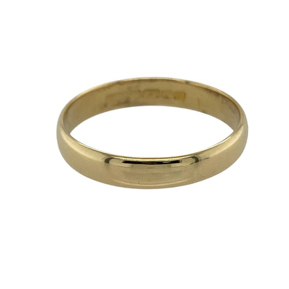 Bring timeless elegance and rich colour to your collection with this pre-owned 18ct yellow gold wedding band, a classic symbol of commitment and enduring style.

Design: The ring features a smooth 4mm wide band, offering a sleek and traditional look that never goes out of style.
Material: Made from 18-carat yellow gold, the polished finish enhances the warm golden tone for a refined appearance.