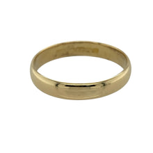 Load image into Gallery viewer, Bring timeless elegance and rich colour to your collection with this pre-owned 18ct yellow gold wedding band, a classic symbol of commitment and enduring style.

Design: The ring features a smooth 4mm wide band, offering a sleek and traditional look that never goes out of style.
Material: Made from 18-carat yellow gold, the polished finish enhances the warm golden tone for a refined appearance.
