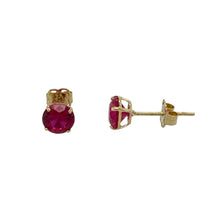 Load image into Gallery viewer, 9ct Gold &amp; Ruby Set Stud Earrings
