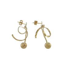 Load image into Gallery viewer, Bring playful movement and golden elegance to your collection with these pre-owned 9ct yellow gold drop earrings, designed with linked balls and swirling drops for a stylish finish.

Design: Each earring features a polished gold ball linked to a delicate swirl drop, creating a flowing shape with eye-catching movement.
Material: Made from 9-carat yellow gold, the polished finish enhances the warm tone and radiant shine.

