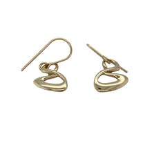Load image into Gallery viewer, Bring flowing elegance and golden shine to your collection with these pre-owned 9ct yellow gold drop earrings, styled with a graceful swirl design.

Design: Each earring features a polished swirl shape that reflects the light beautifully, adding movement and sophistication.
Material: Made from 9-carat yellow gold, the polished finish enhances the warm tone and radiant shine.
