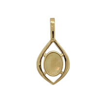 Load image into Gallery viewer, Bring iridescent colour and classic elegance to your collection with this pre-owned 18ct yellow gold pendant, featuring a shimmering oval opalique stone.

Design: The pendant showcases a 9mm by 7mm oval opalique, displaying a play of colours for a refined and eye-catching look.
Material: Made from 18-carat yellow gold, the polished finish enhances the warm golden tone and frames the stone beautifully.
