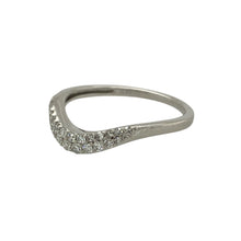 Load image into Gallery viewer, Bring delicate sparkle and graceful design to your collection with this pre-owned 9ct white gold wishbone ring, styled with diamonds for an elegant finish.

Design: The wishbone-shaped band is set with diamonds totalling approximately 0.20ct, creating a refined curve that catches the light beautifully.
Material: Made from 9-carat white gold, the polished finish enhances the cool tone and complements the brilliance of the diamonds.
