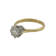 Load image into Gallery viewer, Bring timeless elegance and radiant sparkle to your collection with this pre-owned 18ct yellow gold solitaire ring, featuring a brilliant-cut diamond centrepiece.

Design: The ring showcases a single round brilliant-cut diamond of approximately 0.25ct, with an estimated clarity of Si2 and colour K–M, creating a classic and refined look.
Material: Made from 18-carat yellow gold, the polished finish enhances the warm golden tone and complements the diamond’s natural brilliance.
