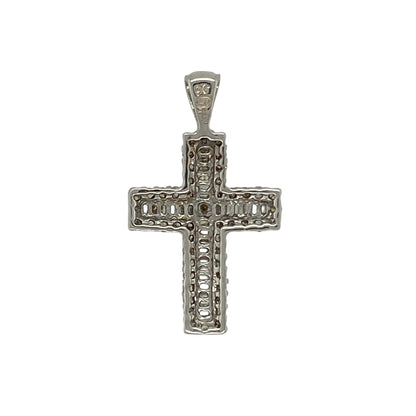 Bring timeless elegance and symbolic meaning to your collection with this pre-owned 9ct white gold pendant, styled as a classic cross with diamond accents.

Design: The pendant features a traditional cross motif adorned with sparkling diamonds, creating a refined and meaningful design.
Material: Made from 9-carat white gold, the polished finish enhances the cool tone and complements the brilliance of the diamonds.