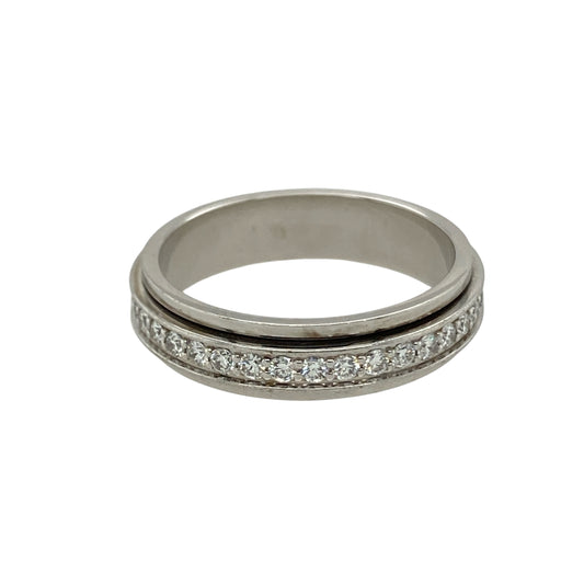 18ct White Gold & Diamond Set Spinning Band Ring