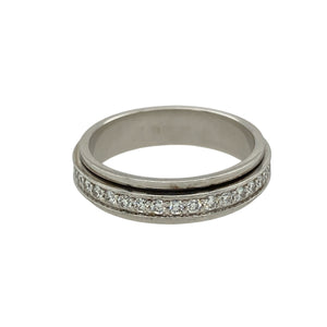 18ct White Gold & Diamond Set Spinning Band Ring