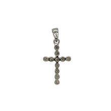 Load image into Gallery viewer, Celebrate faith with subtle sparkle through this pre-owned 9ct white gold diamond cross pendant, a delicate design with timeless meaning.

Design: The pendant features a dainty cross accented with diamonds, offering understated brilliance in a classic style.
Material: Made in 9-carat white gold, the polished finish provides a bright, modern backdrop that enhances the diamonds’ radiance.
