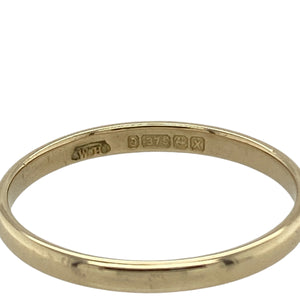 9ct Gold 2mm Wedding Band Ring