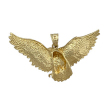 Load image into Gallery viewer, Add bold character to your collection with this pre-owned 9ct yellow gold eagle pendant, a powerful design symbolising strength and freedom.

Design: The pendant features a finely detailed eagle motif, complete with outstretched wings for a striking and dynamic look. The bail measures approximately 4mm wide, suitable for a variety of chains.
Material: Made in 9-carat yellow gold, the polished finish enhances the intricate detail and adds a warm golden glow.
