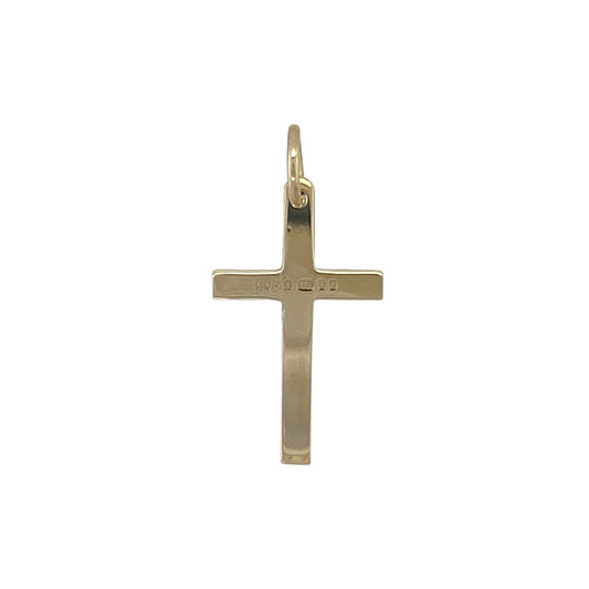 Bring symbolic beauty and delicate detail to your collection with this pre-owned 9ct yellow gold flower patterned cross pendant, a meaningful piece that blends tradition with elegant design.

Design: The pendant features a classic cross shape decorated with a flower pattern, adding subtle texture and character.
Material: Made from 9-carat yellow gold, the polished finish enhances the intricate design and gives the piece a warm, refined appearance.