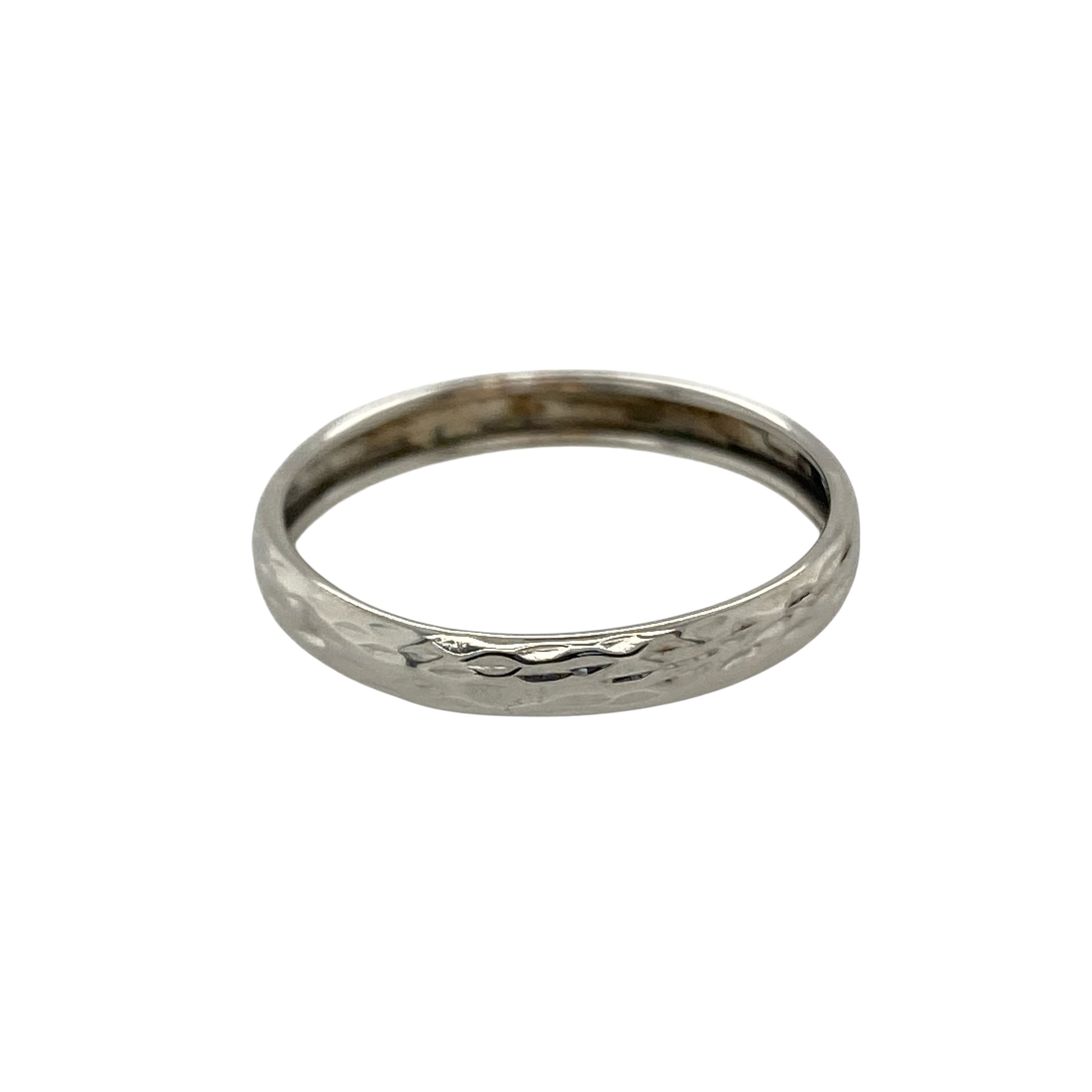 9ct White Gold 3mm Patterned Band Ring
