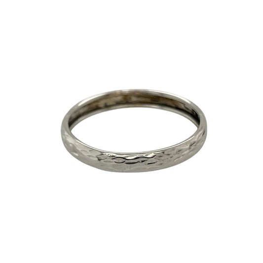9ct White Gold 3mm Patterned Band Ring