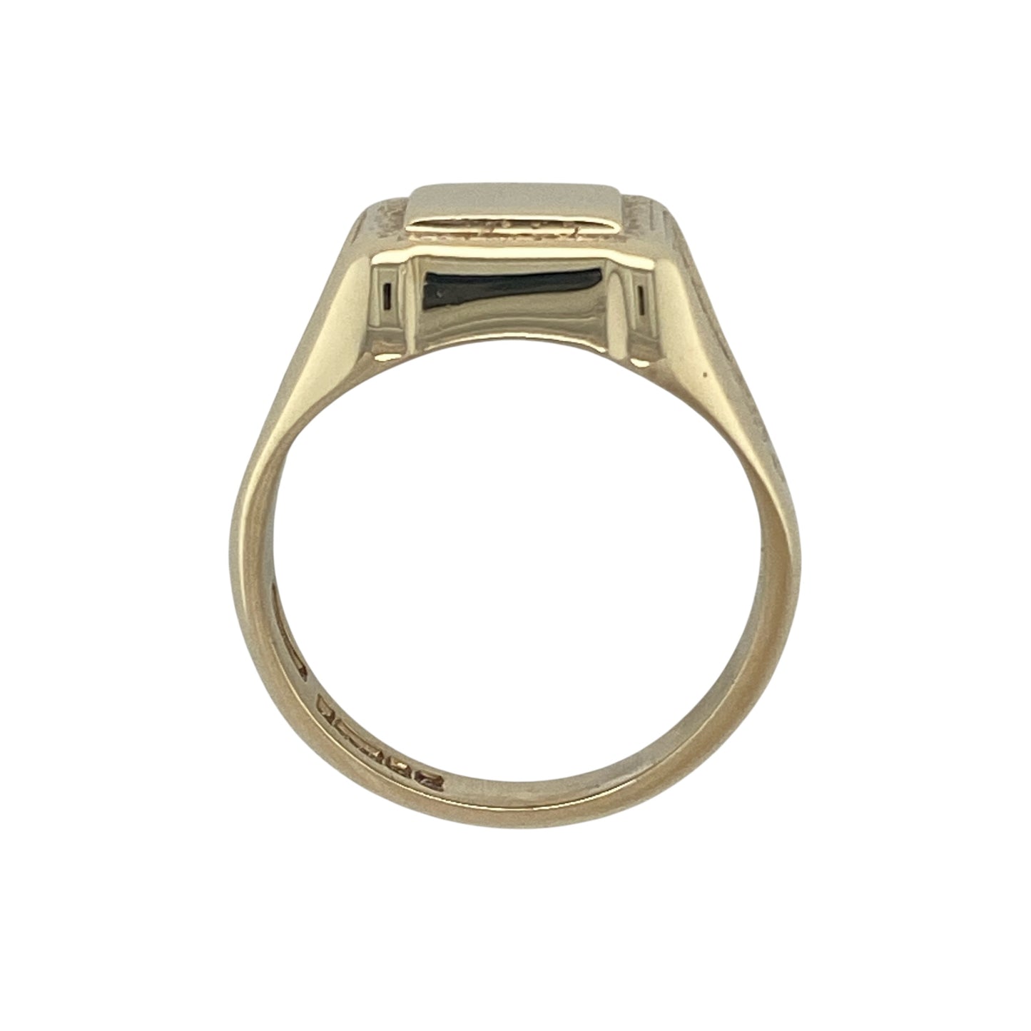 9ct Gold Patterned Square Signet Ring