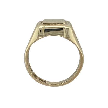 9ct Gold Patterned Square Signet Ring