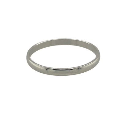 9ct White Gold 2mm Wedding Band Ring